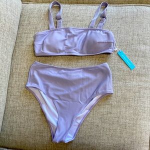 High waisted purple bikini